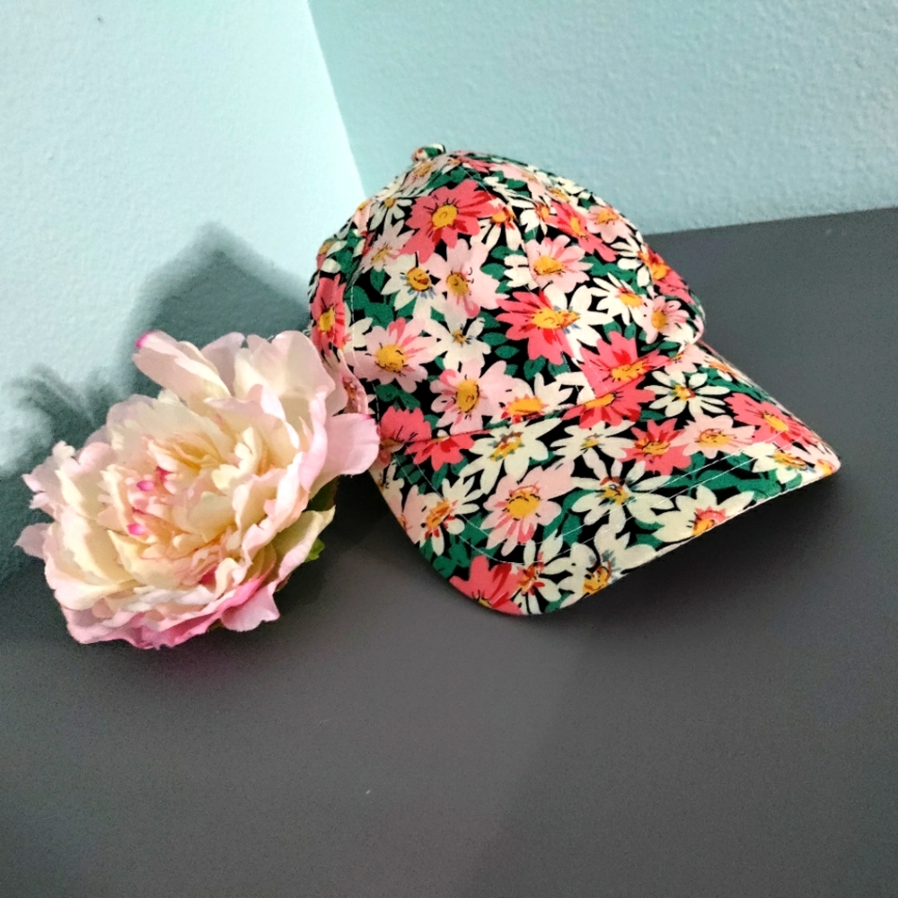 Floral adjustable baseball hat